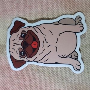 (B) Pug Dog Sticker Doggie Dog Mom Puppy